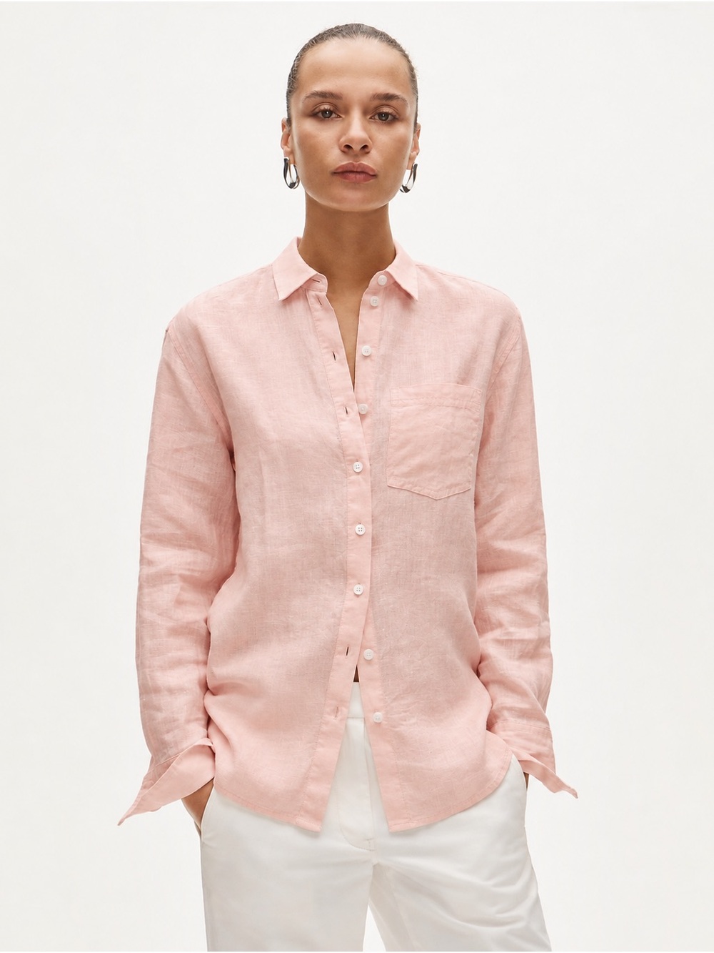 NWT J.Crew Garçon Baird McNutt Irish Linen Button-Up Shirt Pink 14T